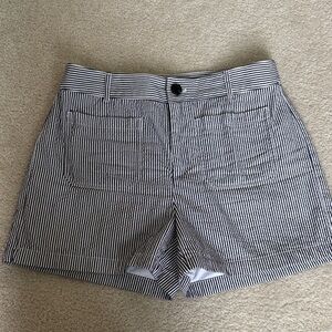 LOFT Blue and White Striped The Palmer Shorts - size 4